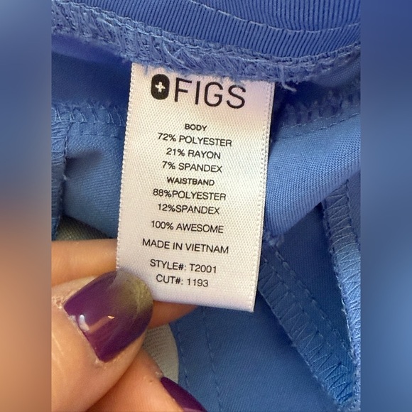 Figs Axim Cargo Scrub Pants Men’s Large T2001 Technical Collection Ceil Blue - Picture 9 of 11